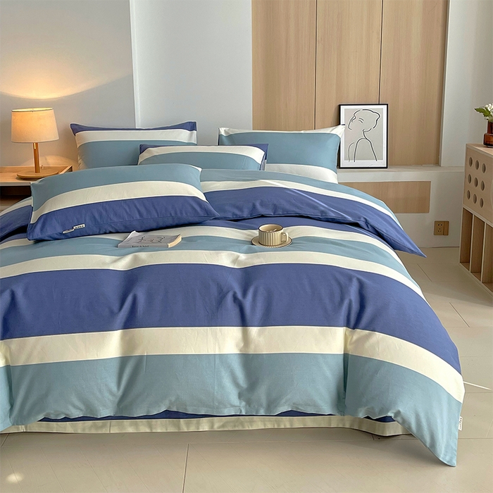 91家纺网 家纺一手货源 找家纺 春皖家纺 2026高端直播热卖非遗A类全棉老粗布加厚床单款三件套-普通款四件套 明治