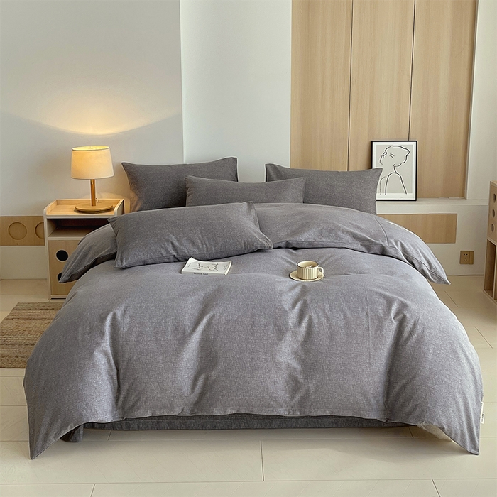 春皖家纺 2026高端直播热卖非遗A类全棉老粗布加厚床单款三件套-普通款四件套 墨攻