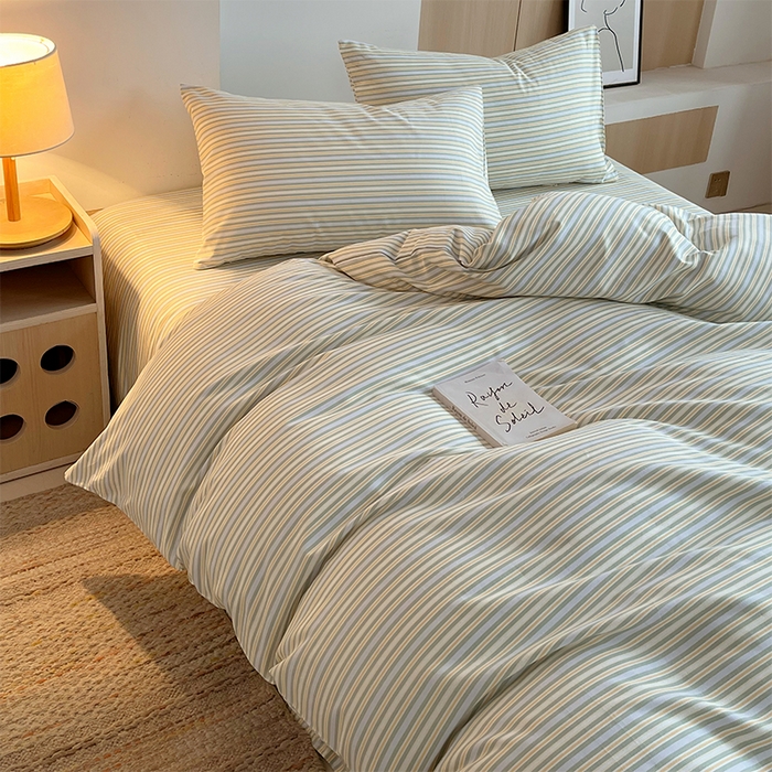 91家纺网 家纺一手货源 找家纺 春皖家纺 2026高端直播热卖非遗A类全棉老粗布加厚床单款三件套-普通款四件套 琴南