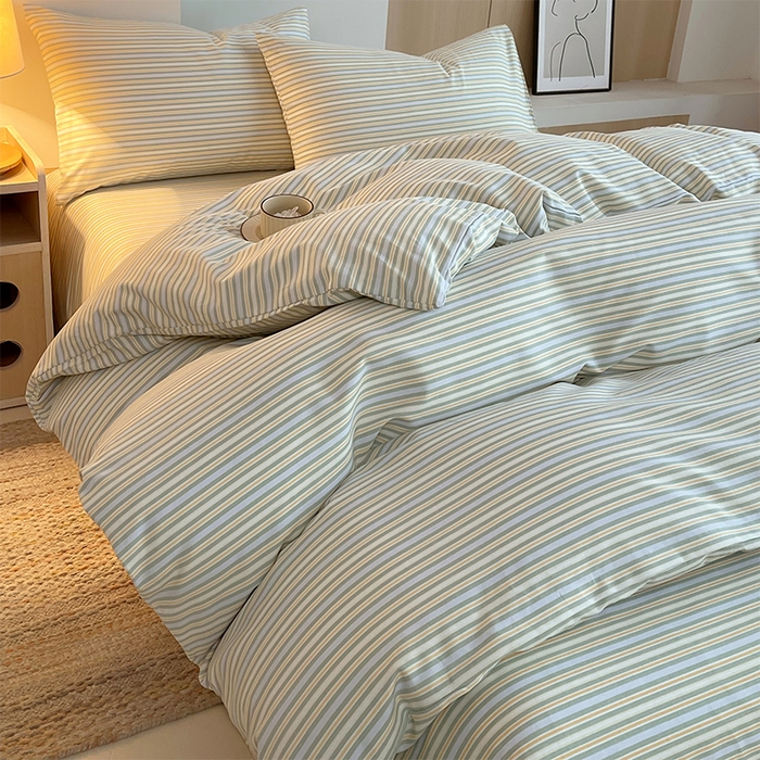 91家纺网 家纺一手货源 找家纺 春皖家纺 2026高端直播热卖非遗A类全棉老粗布加厚床单款三件套-普通款四件套 琴南