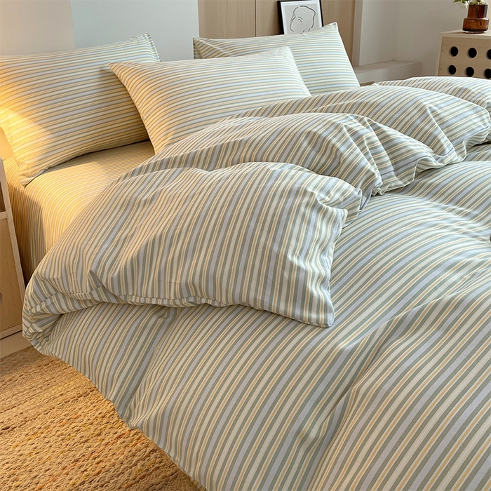 91家纺网 家纺一手货源 找家纺 春皖家纺 2026高端直播热卖非遗A类全棉老粗布加厚床单款三件套-普通款四件套 琴南