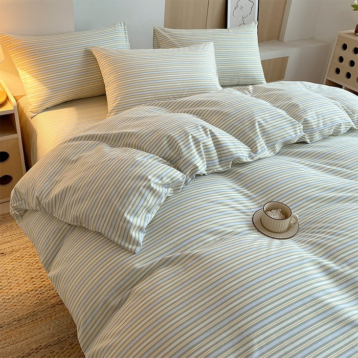 91家纺网 家纺一手货源 找家纺 春皖家纺 2026高端直播热卖非遗A类全棉老粗布加厚床单款三件套-普通款四件套 琴南