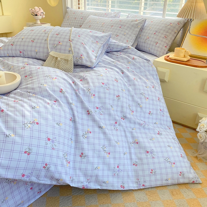 91家纺网 家纺一手货源 找家纺 春皖家纺 2026高端直播热卖非遗A类全棉老粗布加厚床单款三件套-普通款四件套 清新