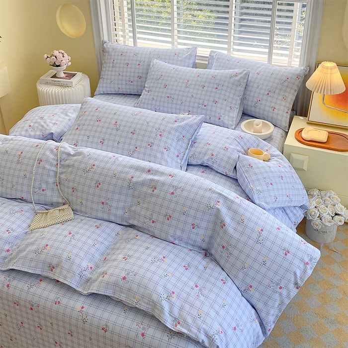 91家纺网 家纺一手货源 找家纺 春皖家纺 2026高端直播热卖非遗A类全棉老粗布加厚床单款三件套-普通款四件套 清新