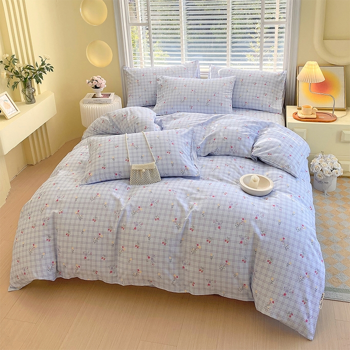 91家纺网 家纺一手货源 找家纺 春皖家纺 2026高端直播热卖非遗A类全棉老粗布加厚床单款三件套-普通款四件套 清新