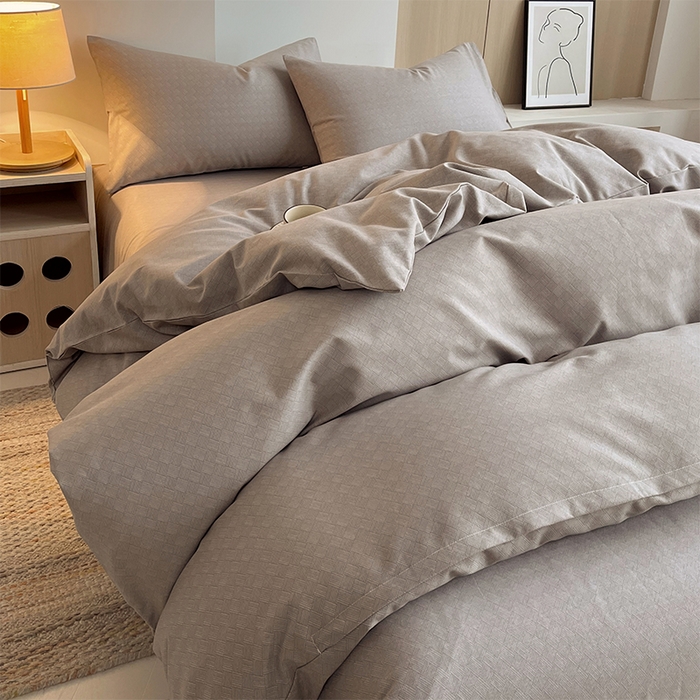 91家纺网 家纺一手货源 找家纺 春皖家纺 2026高端直播热卖非遗A类全棉老粗布加厚床单款三件套-普通款四件套 萎格咖