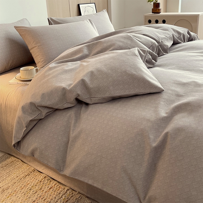 91家纺网 家纺一手货源 找家纺 春皖家纺 2026高端直播热卖非遗A类全棉老粗布加厚床单款三件套-普通款四件套 萎格咖