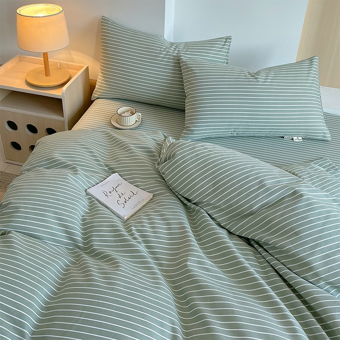 91家纺网 家纺一手货源 找家纺 春皖家纺 2026高端直播热卖非遗A类全棉老粗布加厚床单款三件套-普通款四件套 细川绿