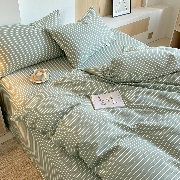 91家纺网 家纺一手货源 找家纺 春皖家纺 2026高端直播热卖非遗A类全棉老粗布加厚床单款三件套-普通款四件套 细川绿