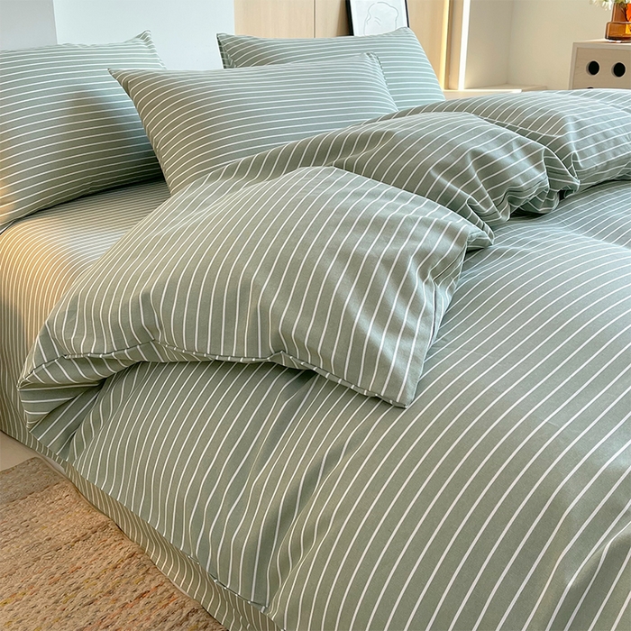 91家纺网 家纺一手货源 找家纺 春皖家纺 2026高端直播热卖非遗A类全棉老粗布加厚床单款三件套-普通款四件套 细川绿