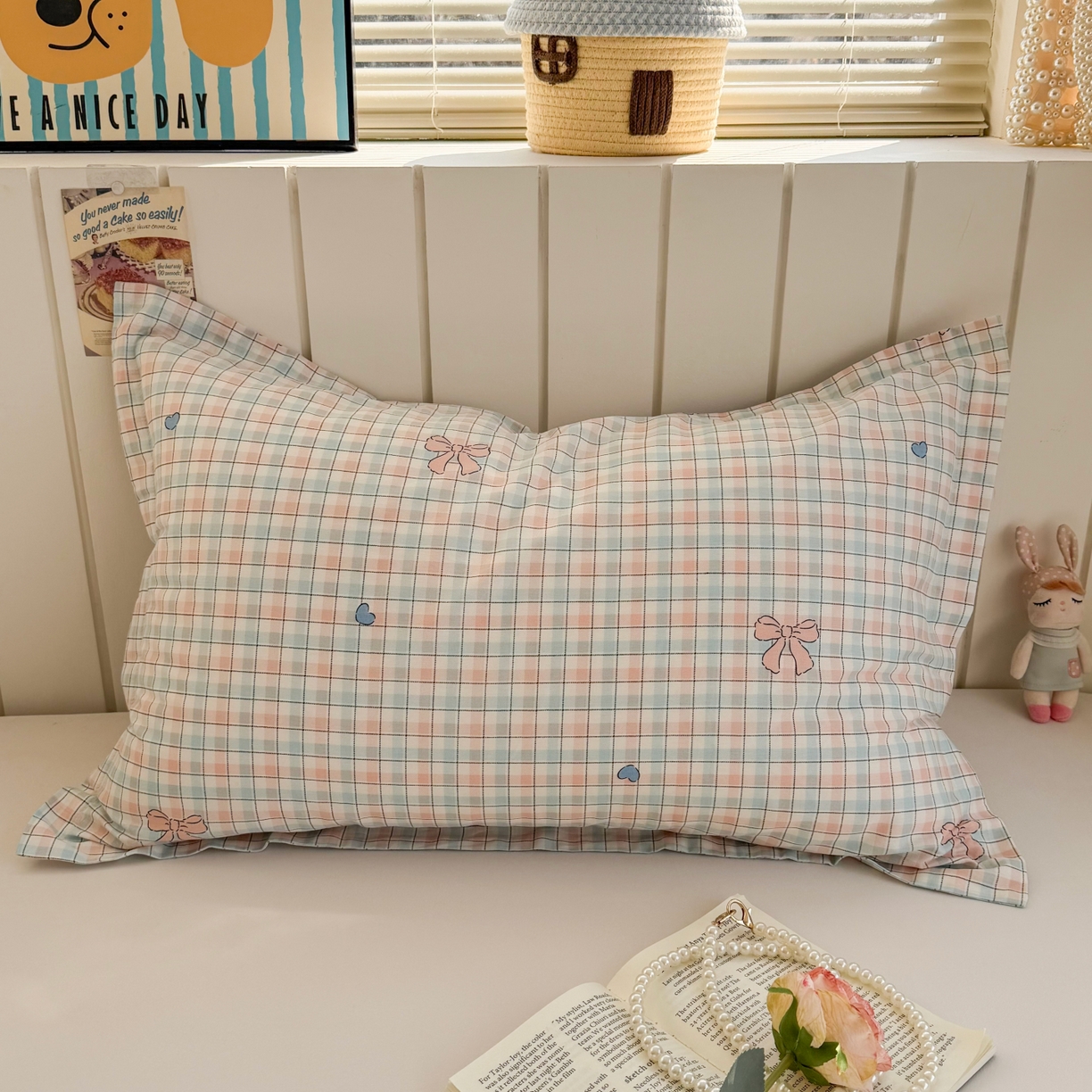 百寐 2026新款13372全棉信封印花系列枕套 蝴蝶结