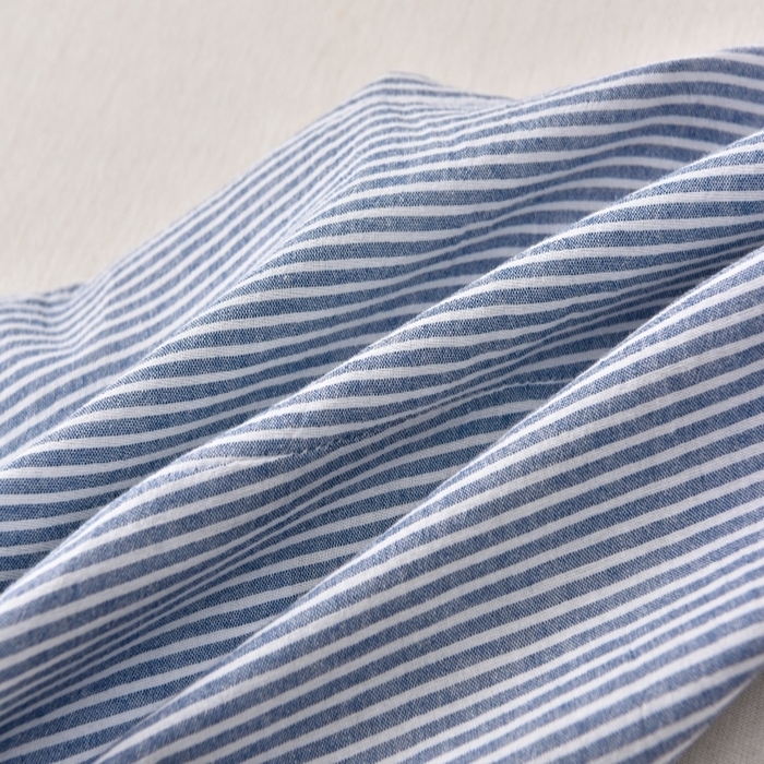 91家纺网 家纺一手货源 找家纺 小桃姐家纺 2025新款全棉纯棉条纹日式无印风荞麦枕三角大凉山荞麦枕 花草枕 颈椎枕 护颈枕 沙发枕 午休枕头 全棉苦荞三角枕-条纹蓝