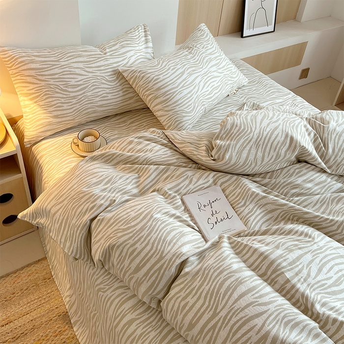 91家纺网 家纺一手货源 找家纺 春皖家纺 2026高端直播热卖非遗A类全棉老粗布加厚床单款三件套-普通款四件套 星野纹米