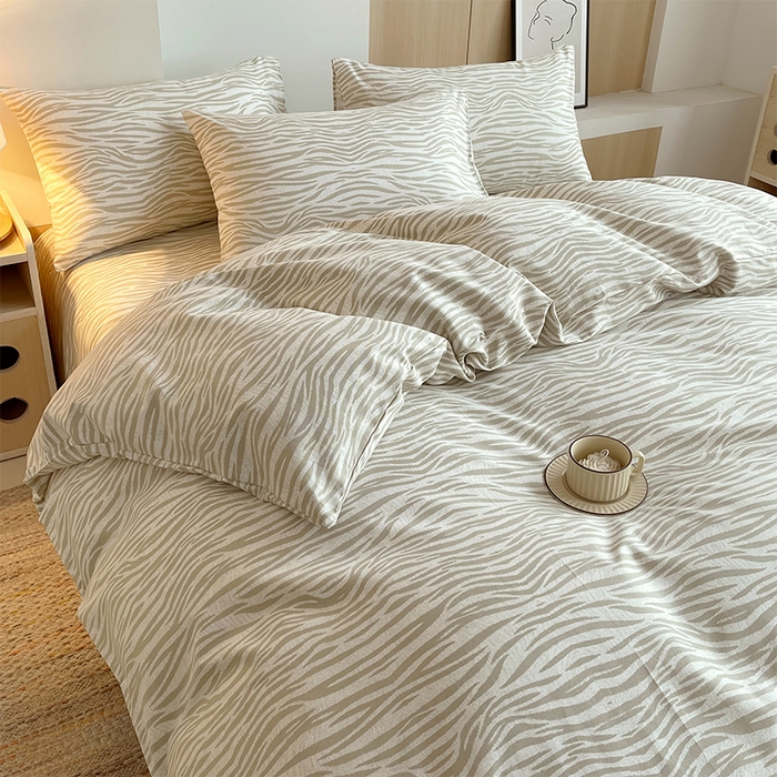 91家纺网 家纺一手货源 找家纺 春皖家纺 2026高端直播热卖非遗A类全棉老粗布加厚床单款三件套-普通款四件套 星野纹米