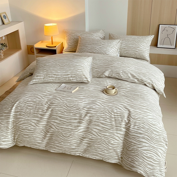 91家纺网 家纺一手货源 找家纺 春皖家纺 2026高端直播热卖非遗A类全棉老粗布加厚床单款三件套-普通款四件套 星野纹米