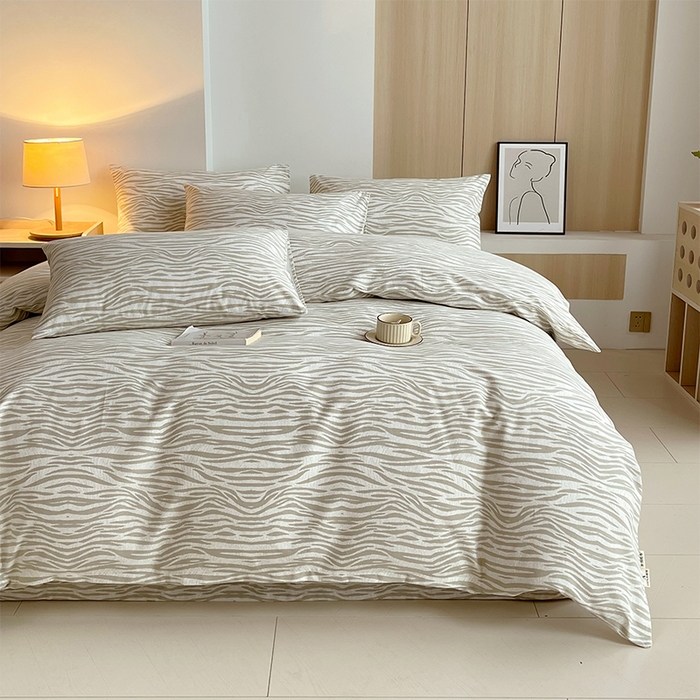 91家纺网 家纺一手货源 找家纺 春皖家纺 2026高端直播热卖非遗A类全棉老粗布加厚床单款三件套-普通款四件套 星野纹米