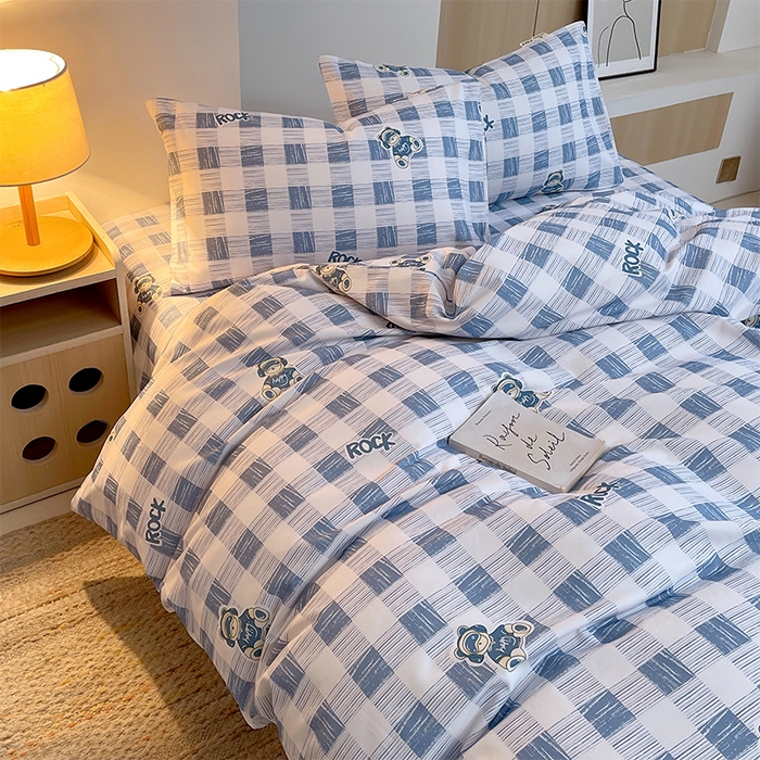 91家纺网 家纺一手货源 找家纺 春皖家纺 2026高端直播热卖非遗A类全棉老粗布加厚床单款三件套-普通款四件套 摇滚