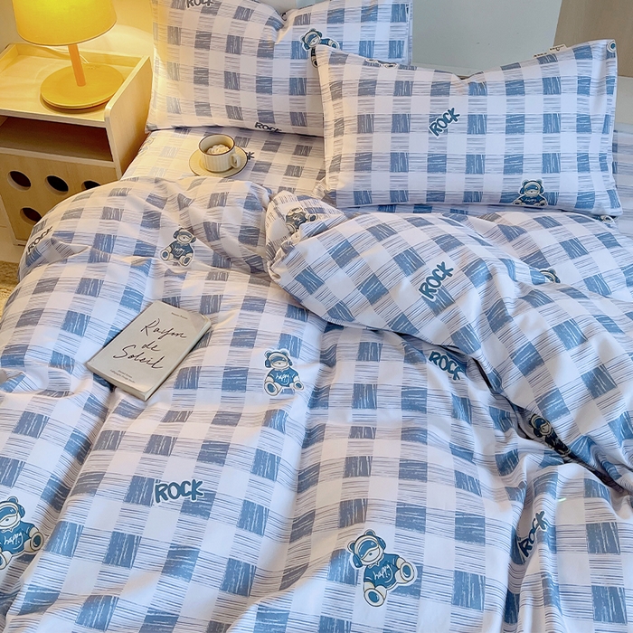 91家纺网 家纺一手货源 找家纺 春皖家纺 2026高端直播热卖非遗A类全棉老粗布加厚床单款三件套-普通款四件套 摇滚