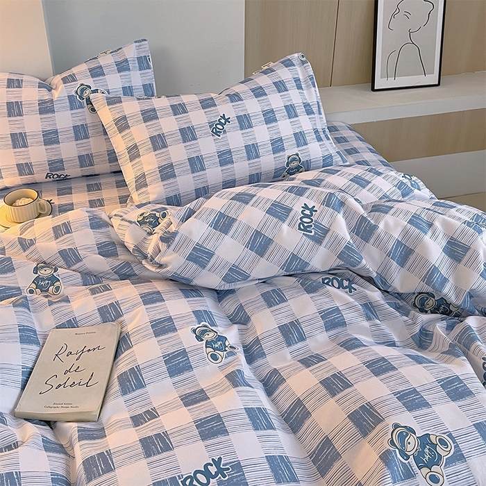 91家纺网 家纺一手货源 找家纺 春皖家纺 2026高端直播热卖非遗A类全棉老粗布加厚床单款三件套-普通款四件套 摇滚