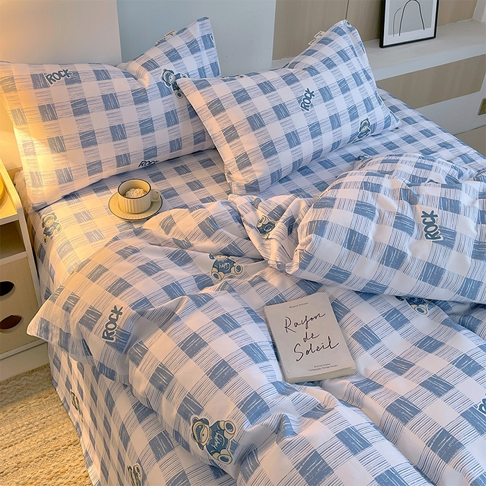 91家纺网 家纺一手货源 找家纺 春皖家纺 2026高端直播热卖非遗A类全棉老粗布加厚床单款三件套-普通款四件套 摇滚