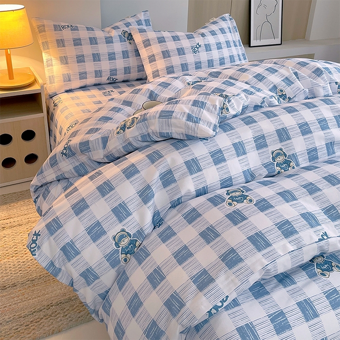 91家纺网 家纺一手货源 找家纺 春皖家纺 2026高端直播热卖非遗A类全棉老粗布加厚床单款三件套-普通款四件套 摇滚