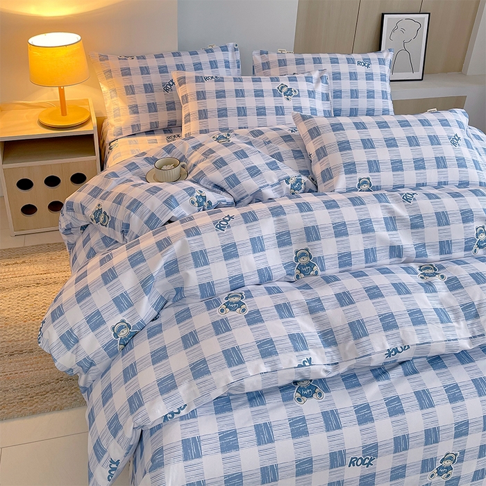 91家纺网 家纺一手货源 找家纺 春皖家纺 2026高端直播热卖非遗A类全棉老粗布加厚床单款三件套-普通款四件套 摇滚