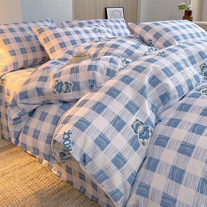 91家纺网 家纺一手货源 找家纺 春皖家纺 2026高端直播热卖非遗A类全棉老粗布加厚床单款三件套-普通款四件套 摇滚