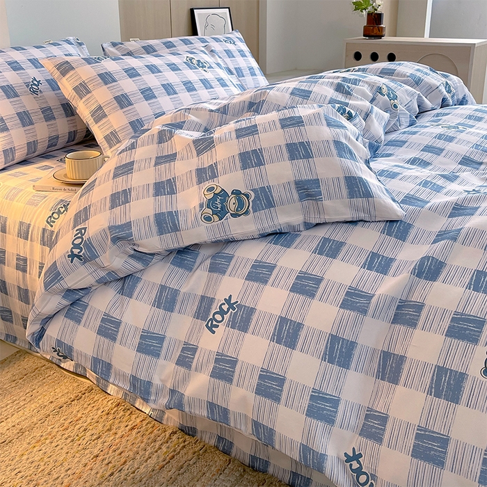 91家纺网 家纺一手货源 找家纺 春皖家纺 2026高端直播热卖非遗A类全棉老粗布加厚床单款三件套-普通款四件套 摇滚