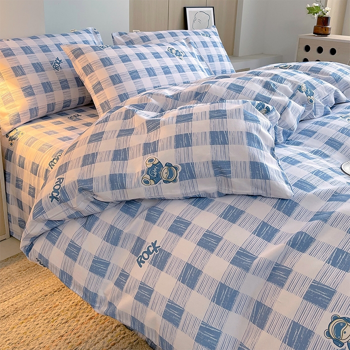 91家纺网 家纺一手货源 找家纺 春皖家纺 2026高端直播热卖非遗A类全棉老粗布加厚床单款三件套-普通款四件套 摇滚