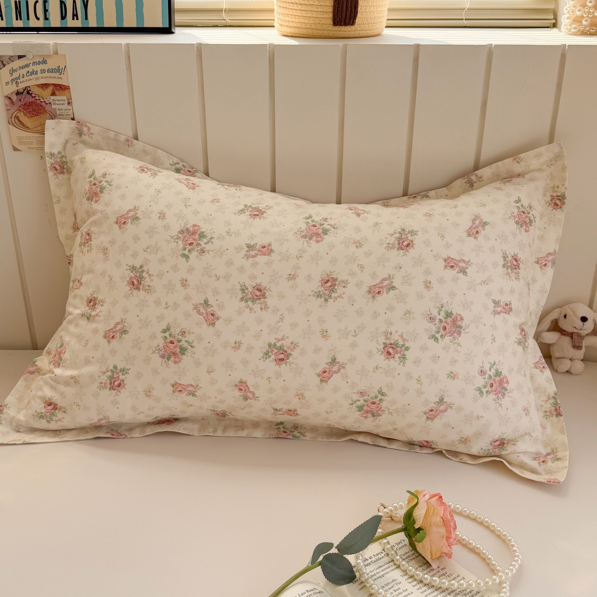 百寐 2026新款13372全棉信封印花系列枕套 花涧