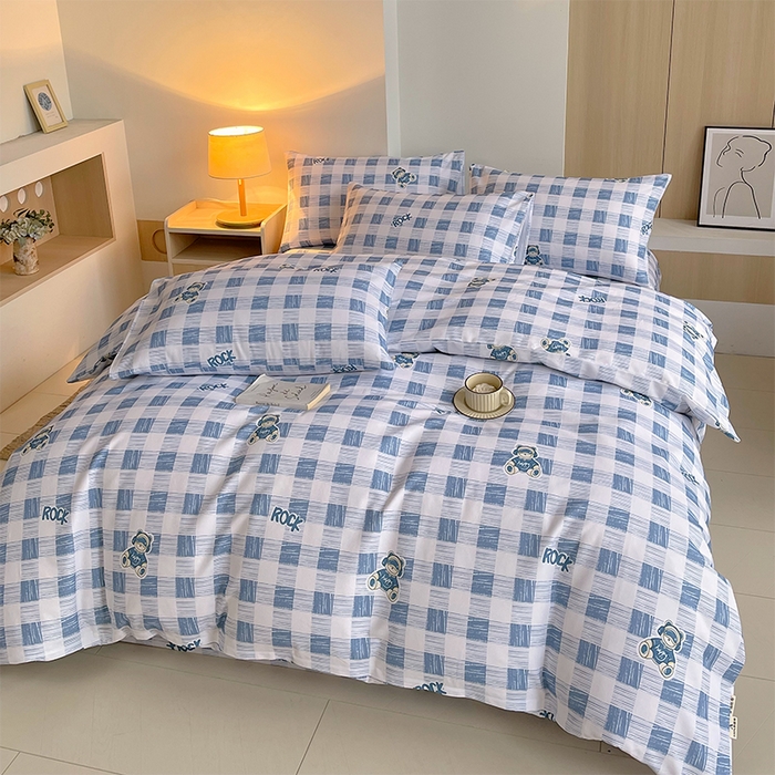 91家纺网 家纺一手货源 找家纺 春皖家纺 2026高端直播热卖非遗A类全棉老粗布加厚床单款三件套-普通款四件套 摇滚