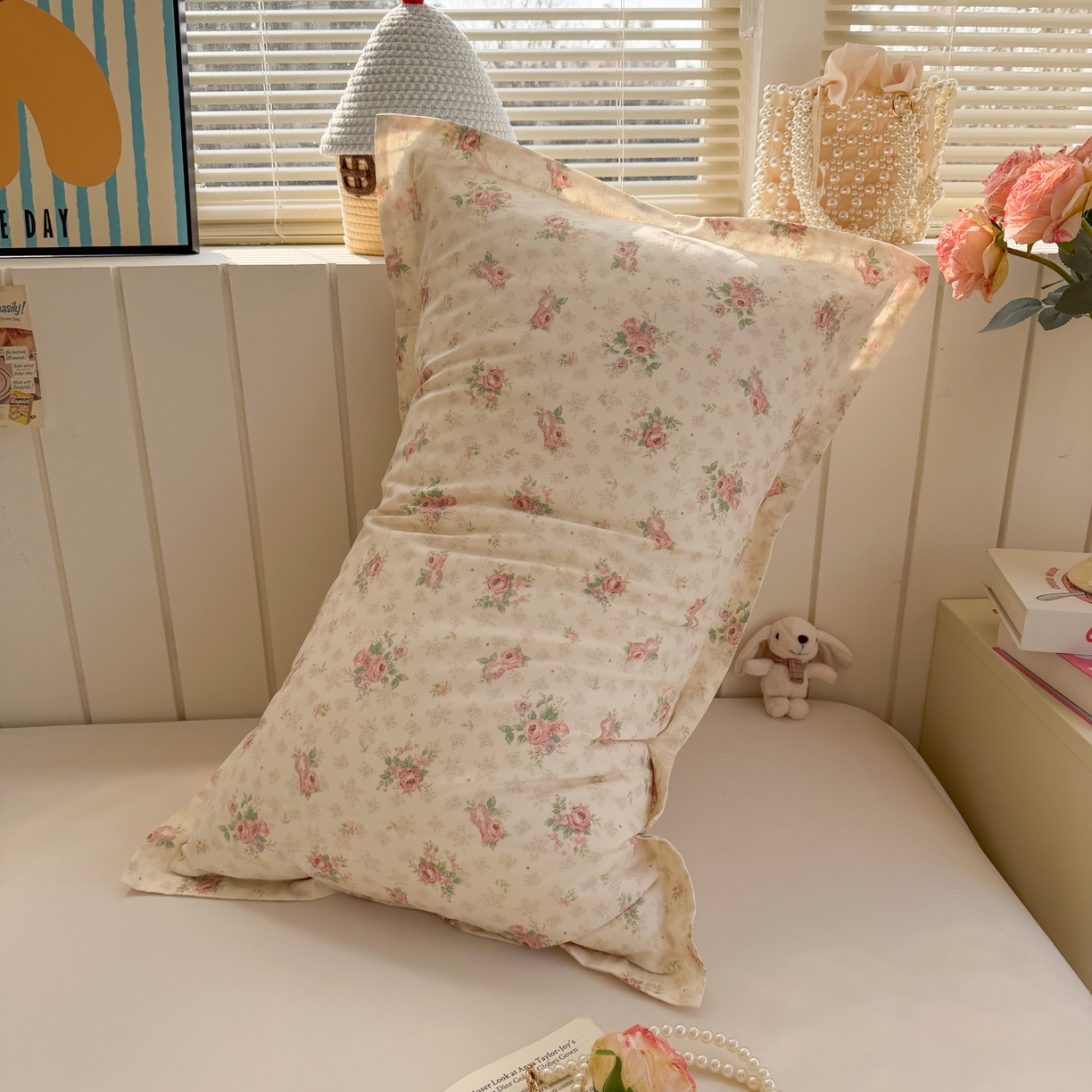 91家纺网 家纺一手货源 找家纺 百寐 2026新款13372全棉信封印花系列枕套 花涧