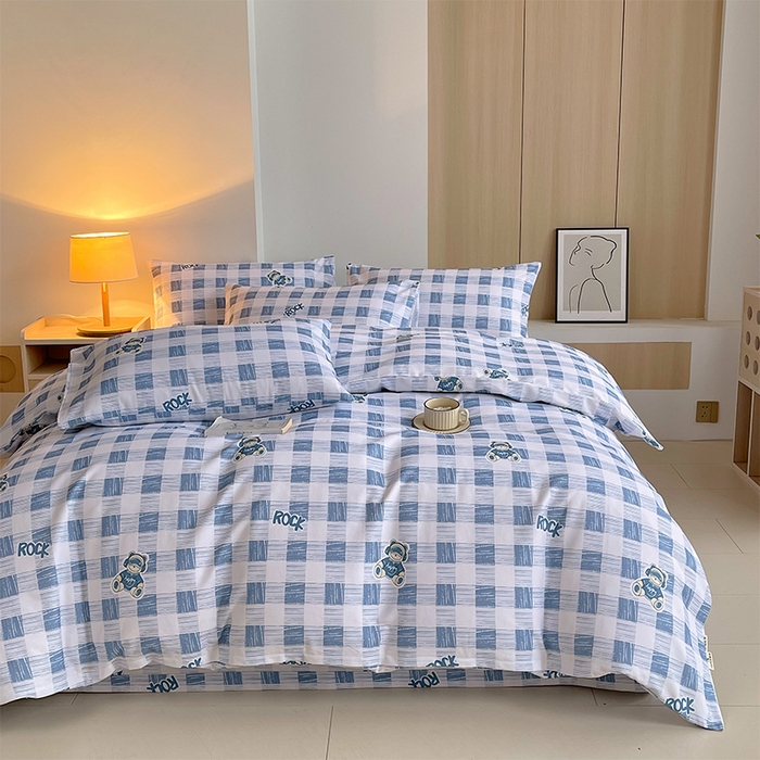 91家纺网 家纺一手货源 找家纺 春皖家纺 2026高端直播热卖非遗A类全棉老粗布加厚床单款三件套-普通款四件套 摇滚