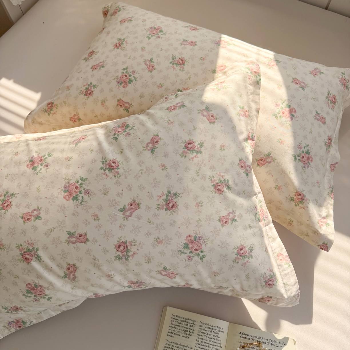 91家纺网 家纺一手货源 找家纺 百寐 2026新款13372全棉信封印花系列枕套 花涧