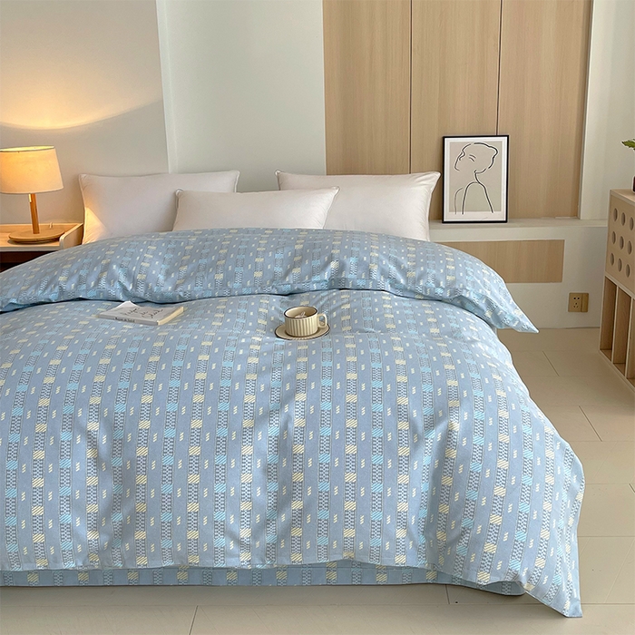 91家纺网 家纺一手货源 找家纺 春皖家纺 2026高端直播热卖非遗A类全棉老粗布加厚床单款三件套-普通款单被套 简希灰