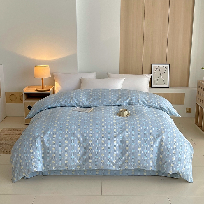 91家纺网 家纺一手货源 找家纺 春皖家纺 2026高端直播热卖非遗A类全棉老粗布加厚床单款三件套-普通款单被套 简希灰