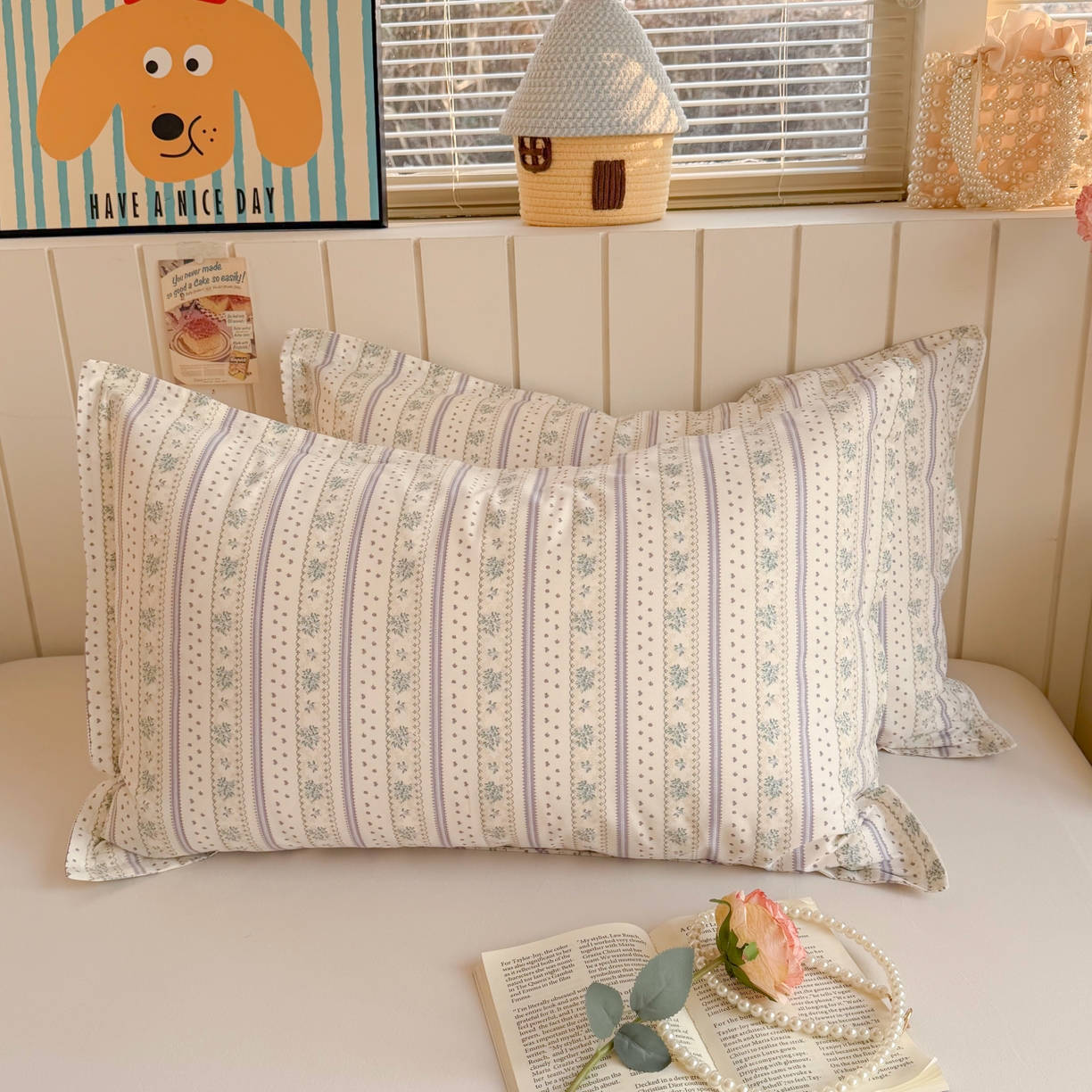 91家纺网 家纺一手货源 找家纺 百寐 2026新款13372全棉信封印花系列枕套 西西里