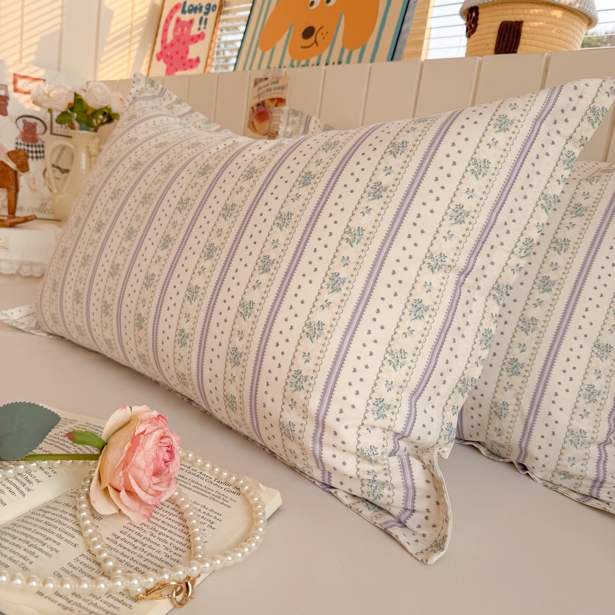 91家纺网 家纺一手货源 找家纺 百寐 2026新款13372全棉信封印花系列枕套 西西里