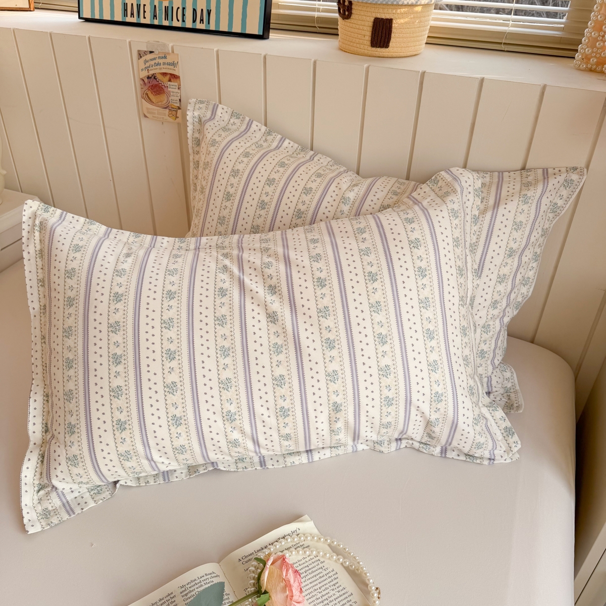 91家纺网 家纺一手货源 找家纺 百寐 2026新款13372全棉信封印花系列枕套 西西里