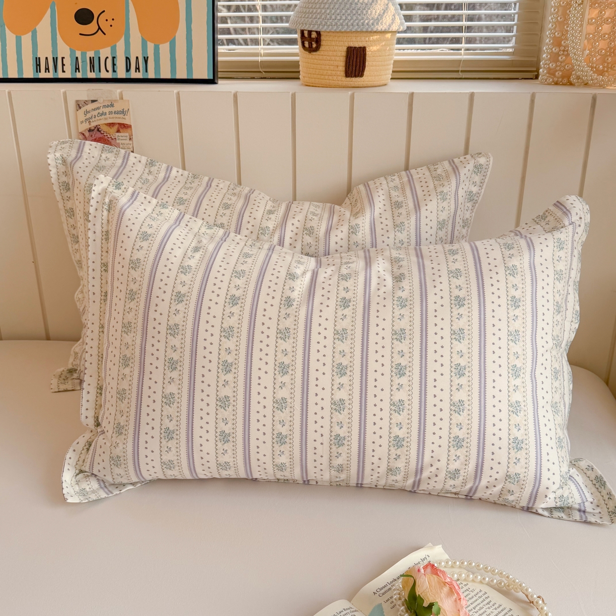 91家纺网 家纺一手货源 找家纺 百寐 2026新款13372全棉信封印花系列枕套 西西里