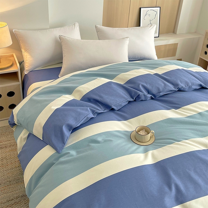 91家纺网 家纺一手货源 找家纺 春皖家纺 2026高端直播热卖非遗A类全棉老粗布加厚床单款三件套-普通款单被套 明治