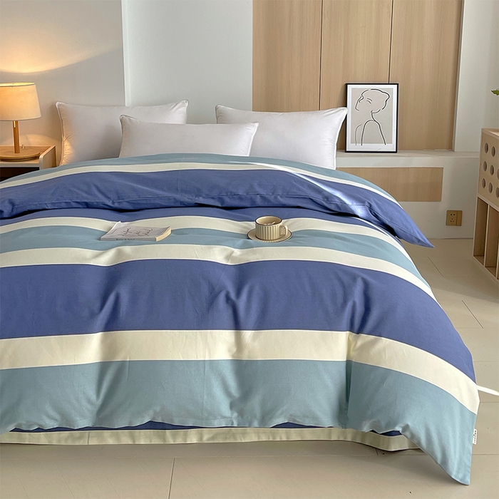 91家纺网 家纺一手货源 找家纺 春皖家纺 2026高端直播热卖非遗A类全棉老粗布加厚床单款三件套-普通款单被套 明治