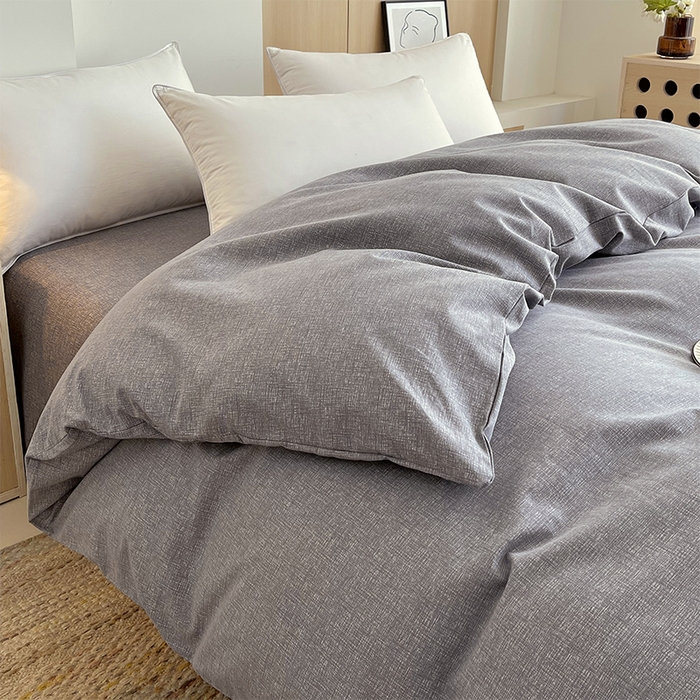 春皖家纺 2026高端直播热卖非遗A类全棉老粗布加厚床单款三件套-普通款单被套 墨攻