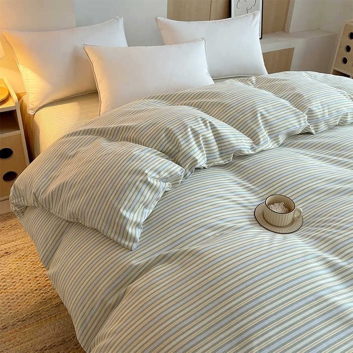 91家纺网 家纺一手货源 找家纺 春皖家纺 2026高端直播热卖非遗A类全棉老粗布加厚床单款三件套-普通款单被套 琴南