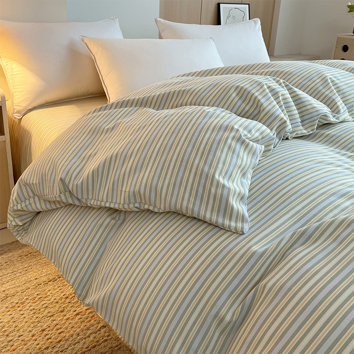 91家纺网 家纺一手货源 找家纺 春皖家纺 2026高端直播热卖非遗A类全棉老粗布加厚床单款三件套-普通款单被套 琴南