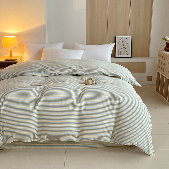 91家纺网 家纺一手货源 找家纺 春皖家纺 2026高端直播热卖非遗A类全棉老粗布加厚床单款三件套-普通款单被套 琴南