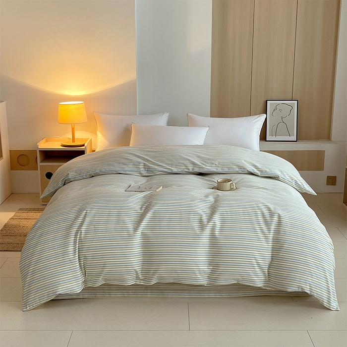 91家纺网 家纺一手货源 找家纺 春皖家纺 2026高端直播热卖非遗A类全棉老粗布加厚床单款三件套-普通款单被套 琴南