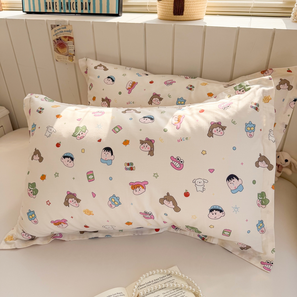 91家纺网 家纺一手货源 找家纺 百寐 2026新款13372全棉信封印花系列枕套 新新一家