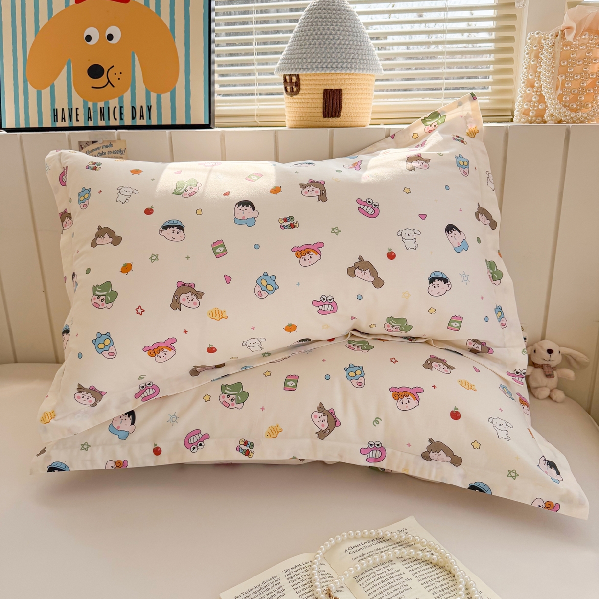 91家纺网 家纺一手货源 找家纺 百寐 2026新款13372全棉信封印花系列枕套 新新一家