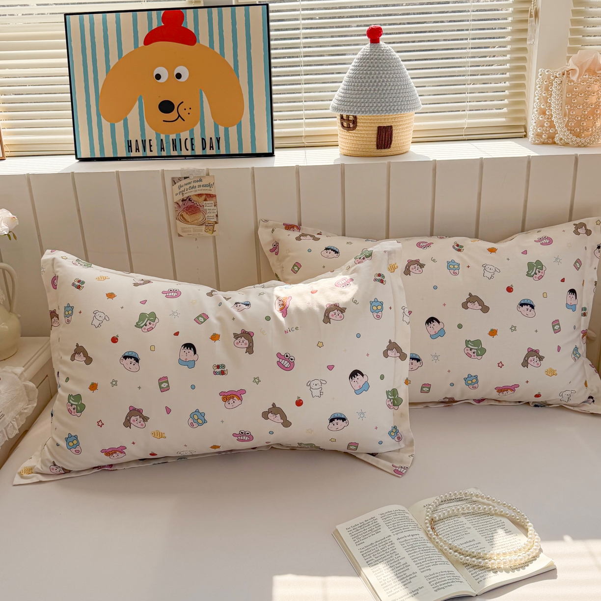 91家纺网 家纺一手货源 找家纺 百寐 2026新款13372全棉信封印花系列枕套 新新一家